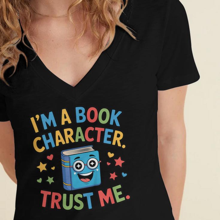 I'm a Book Character Costumes For Kids Storybook Character Women's Jersey Short Sleeve Deep V-Neck Tshirt
