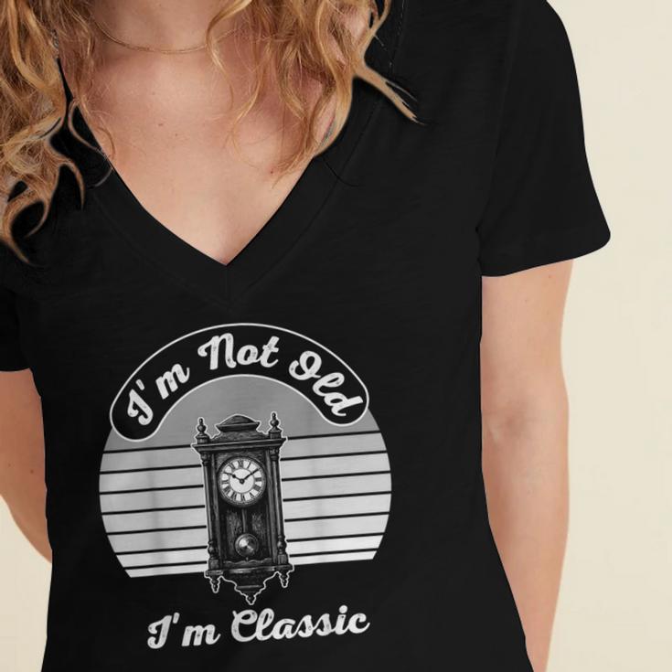 I'm Not Old I'm Classic Nostalgia Women's Jersey Short Sleeve Deep V-Neck Tshirt