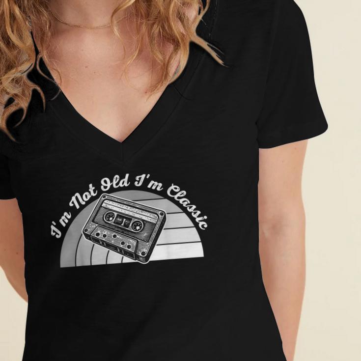 I'm Not Old I'm Classic Retro Humor Nostalgia Women's Jersey Short Sleeve Deep V-Neck Tshirt