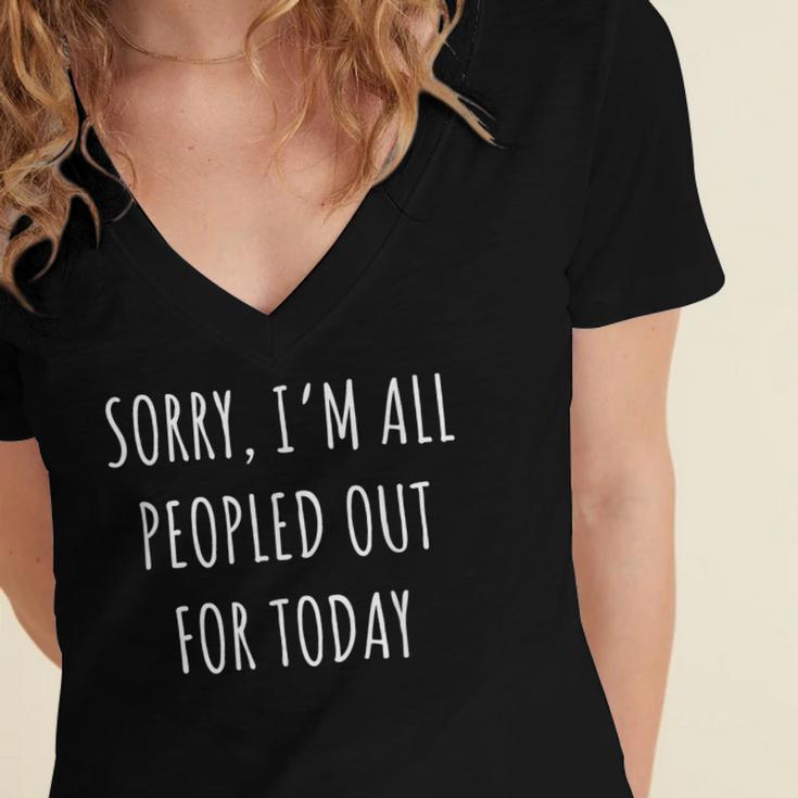I'm All Peopled Out Introvert Women's Jersey Short Sleeve Deep V-Neck Tshirt I'm All Peopled Out Introvert Women's Jersey Short Sleeve Deep V-Neck Tshirt
