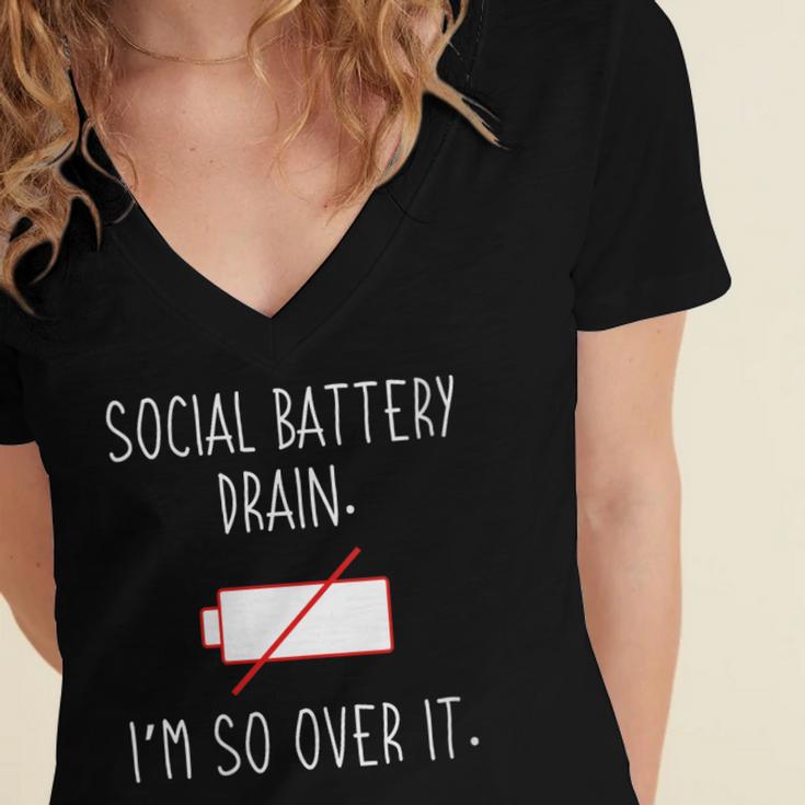 I'm So Over It Saying For Introvert And Shy People Women's Jersey Short Sleeve Deep V-Neck Tshirt I'm So Over It Saying For Introvert And Shy People Women's Jersey Short Sleeve Deep V-Neck Tshirt