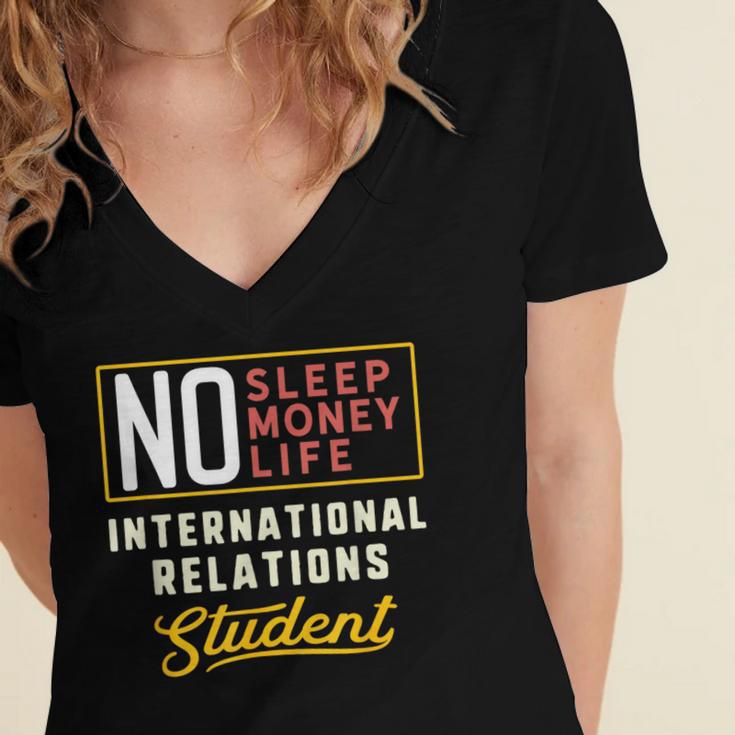 International Relations Major Student Shirt Graduation Women's Jersey Short Sleeve Deep V-Neck Tshirt