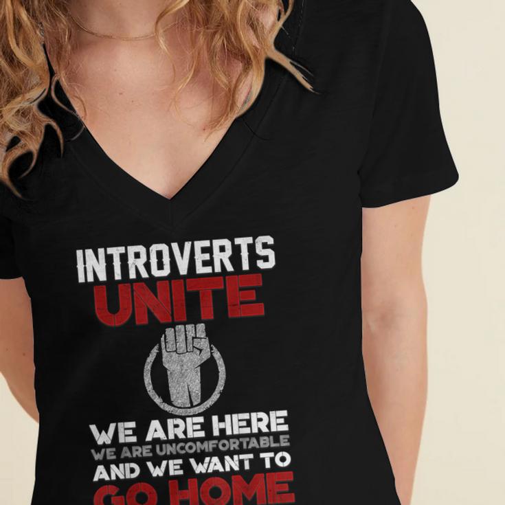INTP Introverts Unite Anti Social For Men Women Women's Jersey Short Sleeve Deep V-Neck Tshirt