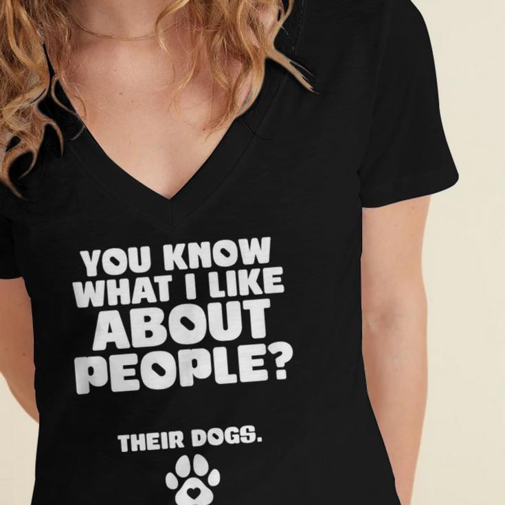 Introvert Animal Dog Owner Women's Jersey Short Sleeve Deep V-Neck Tshirt Introvert Animal Dog Owner Women's Jersey Short Sleeve Deep V-Neck Tshirt