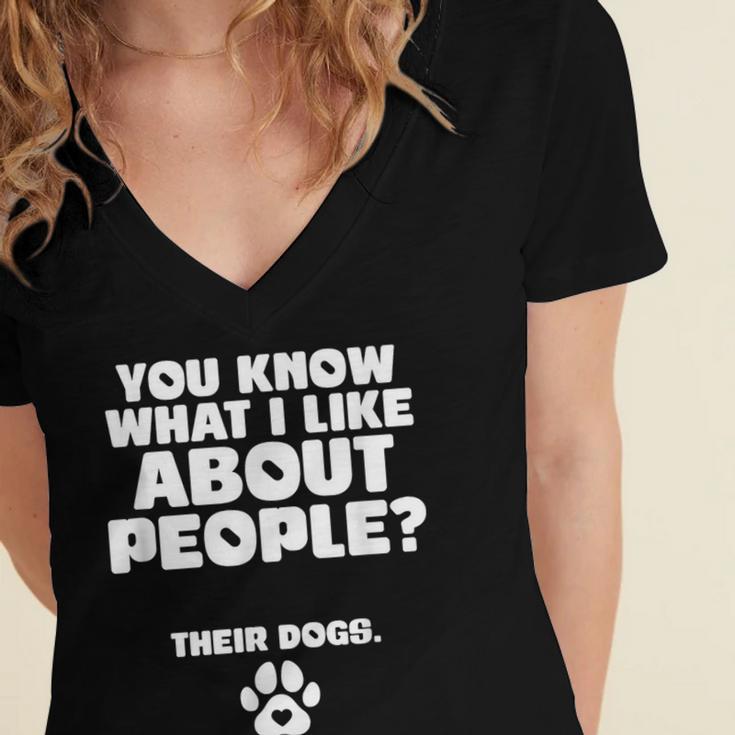 Introvert Animal Dog Owner Women's Jersey Short Sleeve Deep V-Neck Tshirt Introvert Animal Dog Owner Women's Jersey Short Sleeve Deep V-Neck Tshirt