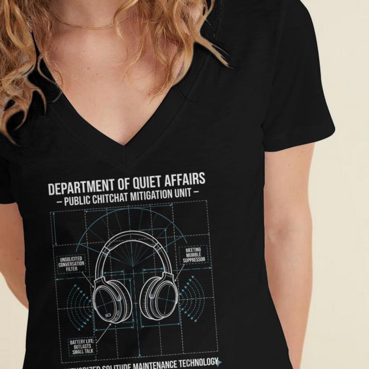 Introvert Anti Social Public Chitchat Mitigation Women's Jersey Short Sleeve Deep V-Neck Tshirt Introvert Anti Social Public Chitchat Mitigation Women's Jersey Short Sleeve Deep V-Neck Tshirt