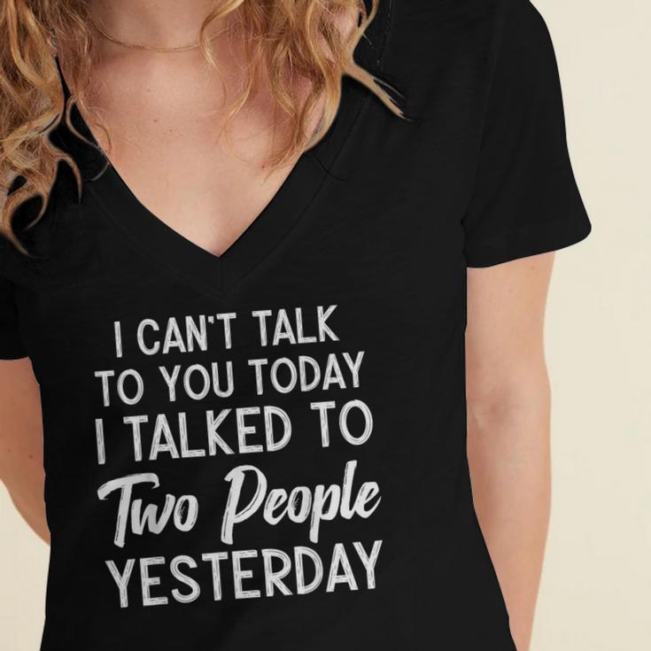 Introvert Antisocial I Can't Talk To You Today Humor Women's Jersey Short Sleeve Deep V-Neck Tshirt Introvert Antisocial I Can't Talk To You Today Humor Women's Jersey Short Sleeve Deep V-Neck Tshirt