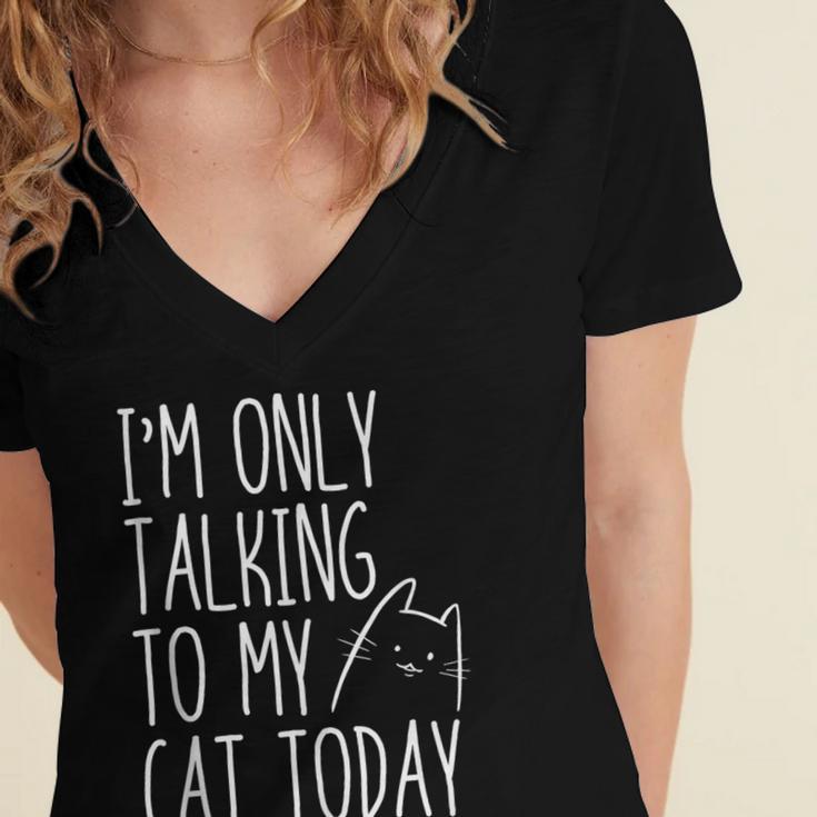 Introvert Cat Lover Kitten Kitty Cat Mom Cat Dad Pet Lover Women's Jersey Short Sleeve Deep V-Neck Tshirt Introvert Cat Lover Kitten Kitty Cat Mom Cat Dad Pet Lover Women's Jersey Short Sleeve Deep V-Neck Tshirt