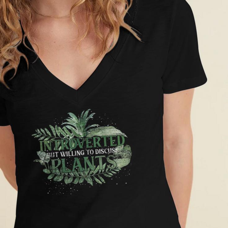 Introvert GardenerPlants Women's Jersey Short Sleeve Deep V-Neck Tshirt Introvert GardenerPlants Women's Jersey Short Sleeve Deep V-Neck Tshirt