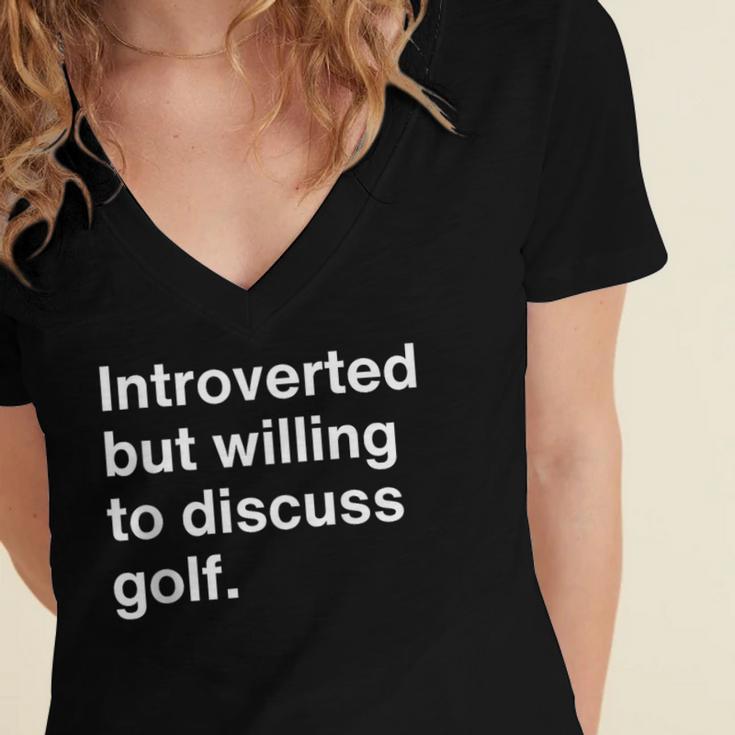 Introvert Golf Introverted Golfer Women's Jersey Short Sleeve Deep V-Neck Tshirt Introvert Golf Introverted Golfer Women's Jersey Short Sleeve Deep V-Neck Tshirt