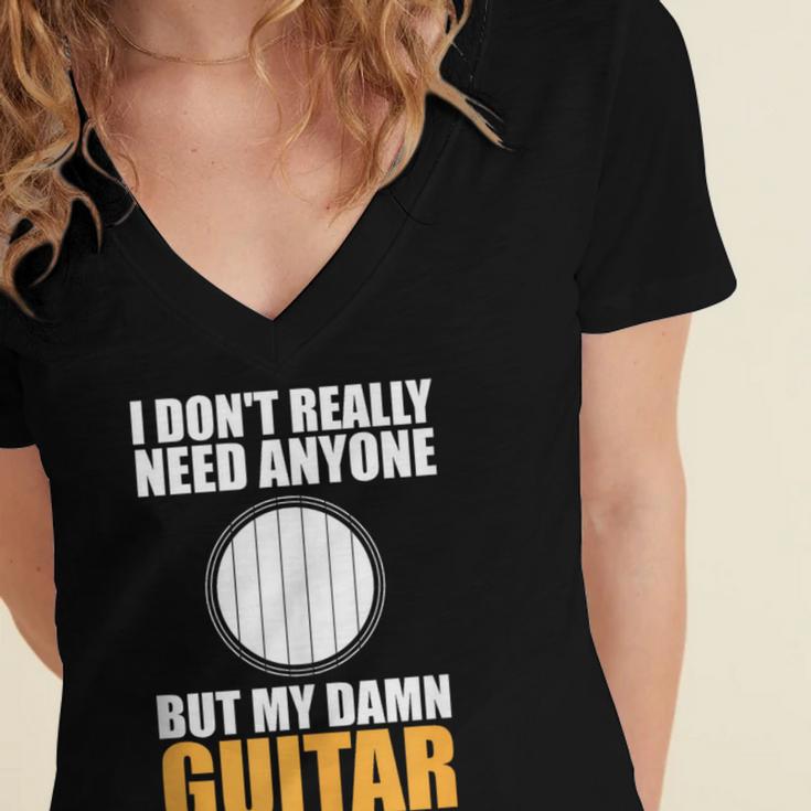 Introvert Guitarist Only Need Guitar Enjoy Acoustic Music Women's Jersey Short Sleeve Deep V-Neck Tshirt Introvert Guitarist Only Need Guitar Enjoy Acoustic Music Women's Jersey Short Sleeve Deep V-Neck Tshirt