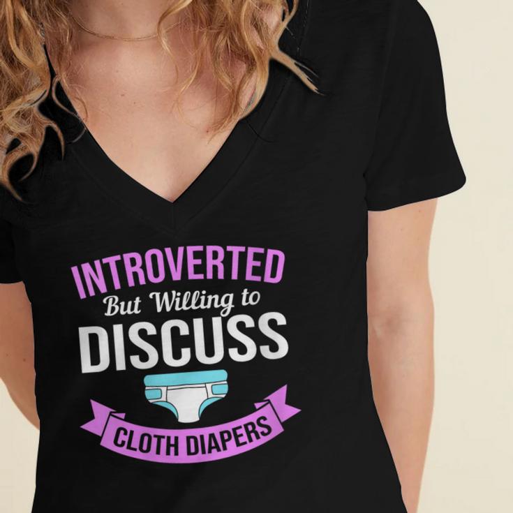 Introvert Hippie Mom Cloth Diapers Crunchy Mama Women's Jersey Short Sleeve Deep V-Neck Tshirt Introvert Hippie Mom Cloth Diapers Crunchy Mama Women's Jersey Short Sleeve Deep V-Neck Tshirt