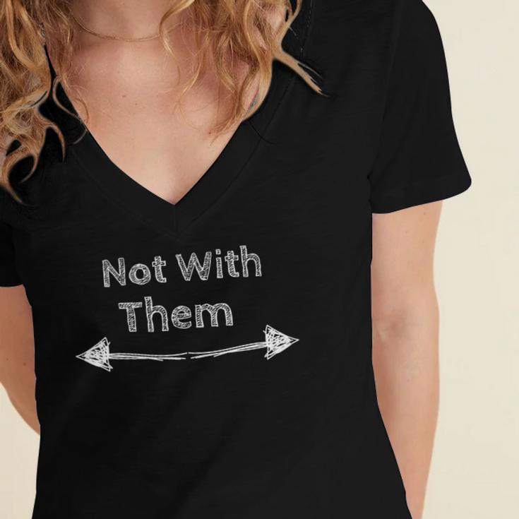 Introvert Loner Teen Family Reunion Group Women's Jersey Short Sleeve Deep V-Neck Tshirt