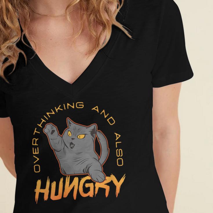 Introvert Overthinking Hungry Sarcastic Overthinker Women's Jersey Short Sleeve Deep V-Neck Tshirt Introvert Overthinking Hungry Sarcastic Overthinker Women's Jersey Short Sleeve Deep V-Neck Tshirt