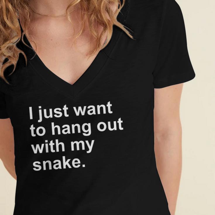 Introvert Pet Snake Owner Women's Jersey Short Sleeve Deep V-Neck Tshirt Introvert Pet Snake Owner Women's Jersey Short Sleeve Deep V-Neck Tshirt