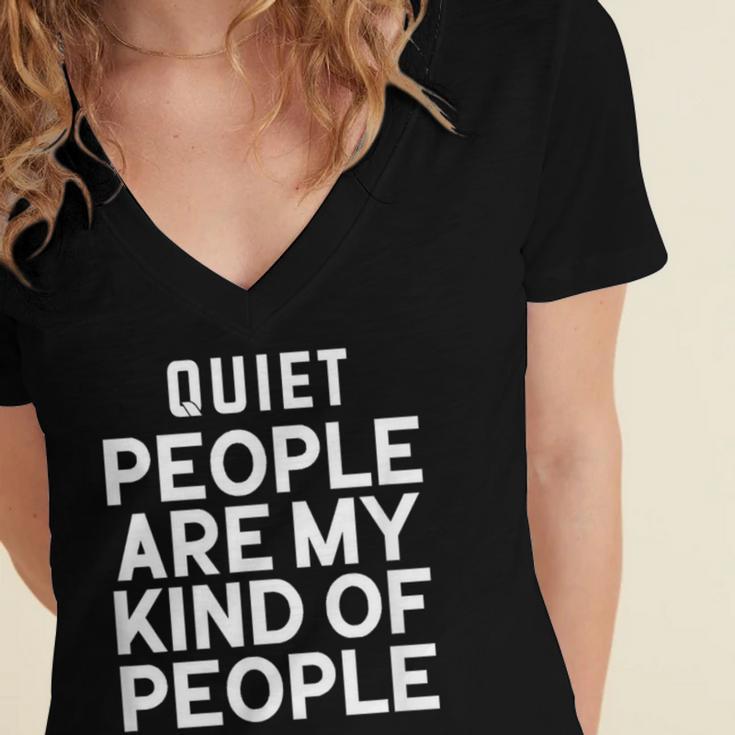 Introvert Quiet People Are My Kind Of People Women's Jersey Short Sleeve Deep V-Neck Tshirt Introvert Quiet People Are My Kind Of People Women's Jersey Short Sleeve Deep V-Neck Tshirt