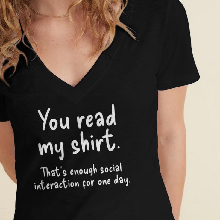 Introvert Quote Socially Awkward Anti Social Humorous Women's Jersey Short Sleeve Deep V-Neck Tshirt Introvert Quote Socially Awkward Anti Social Humorous Women's Jersey Short Sleeve Deep V-Neck Tshirt