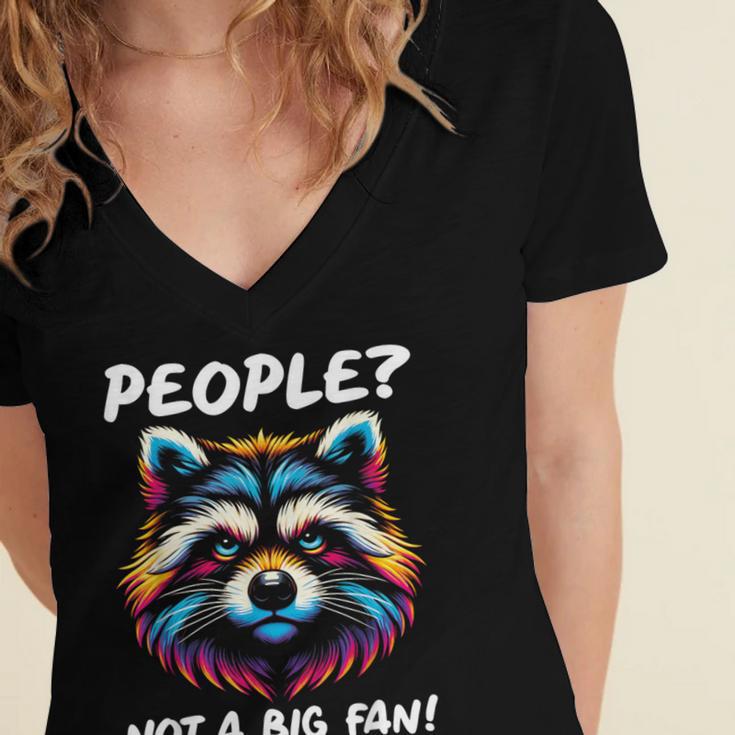 Introvert Raccoon Sarcasm Anti Social Women's Jersey Short Sleeve Deep V-Neck Tshirt Introvert Raccoon Sarcasm Anti Social Women's Jersey Short Sleeve Deep V-Neck Tshirt