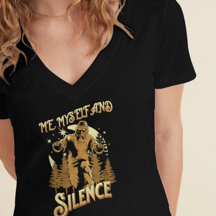Introvert Relaxation Me Myself And Silence Vacation Bigfoot Women's Jersey Short Sleeve Deep V-Neck Tshirt Introvert Relaxation Me Myself And Silence Vacation Bigfoot Women's Jersey Short Sleeve Deep V-Neck Tshirt
