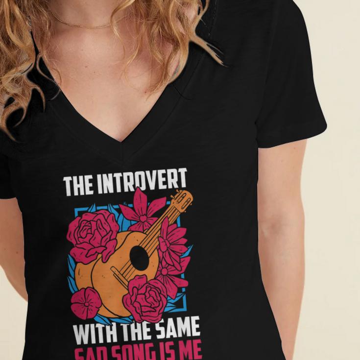 Introvert Singers Singing Sad Song Classical Music Lovers Women's Jersey Short Sleeve Deep V-Neck Tshirt Introvert Singers Singing Sad Song Classical Music Lovers Women's Jersey Short Sleeve Deep V-Neck Tshirt