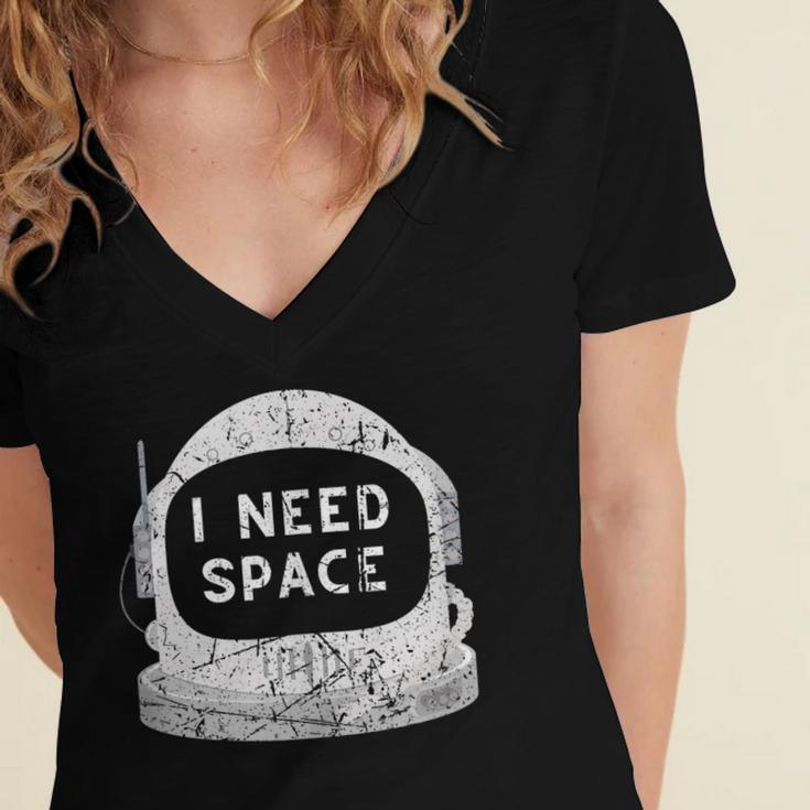 Introvert Space Helmet I Need Space Men Women Women's Jersey Short Sleeve Deep V-Neck Tshirt