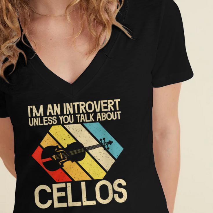 Im An Introvert Unless You Talk About Cellos Women's Jersey Short Sleeve Deep V-Neck Tshirt Im An Introvert Unless You Talk About Cellos Women's Jersey Short Sleeve Deep V-Neck Tshirt