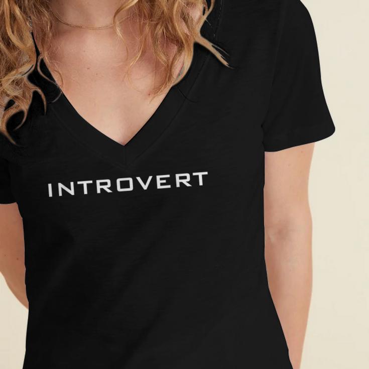 INTROVERT Women's Jersey Short Sleeve Deep V-Neck Tshirt INTROVERT Women's Jersey Short Sleeve Deep V-Neck Tshirt
