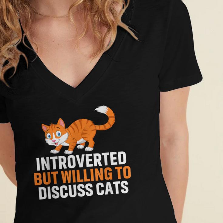 Introverts Cat Lover Introvert Antisocial Cats Anti Social Women's Jersey Short Sleeve Deep V-Neck Tshirt Introverts Cat Lover Introvert Antisocial Cats Anti Social Women's Jersey Short Sleeve Deep V-Neck Tshirt