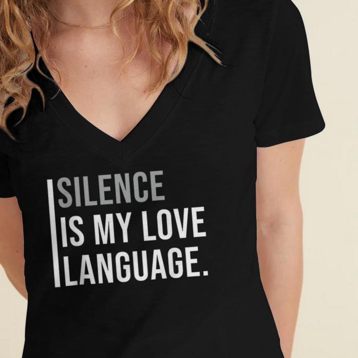 Introverts Meme Quote Women's Jersey Short Sleeve Deep V-Neck Tshirt