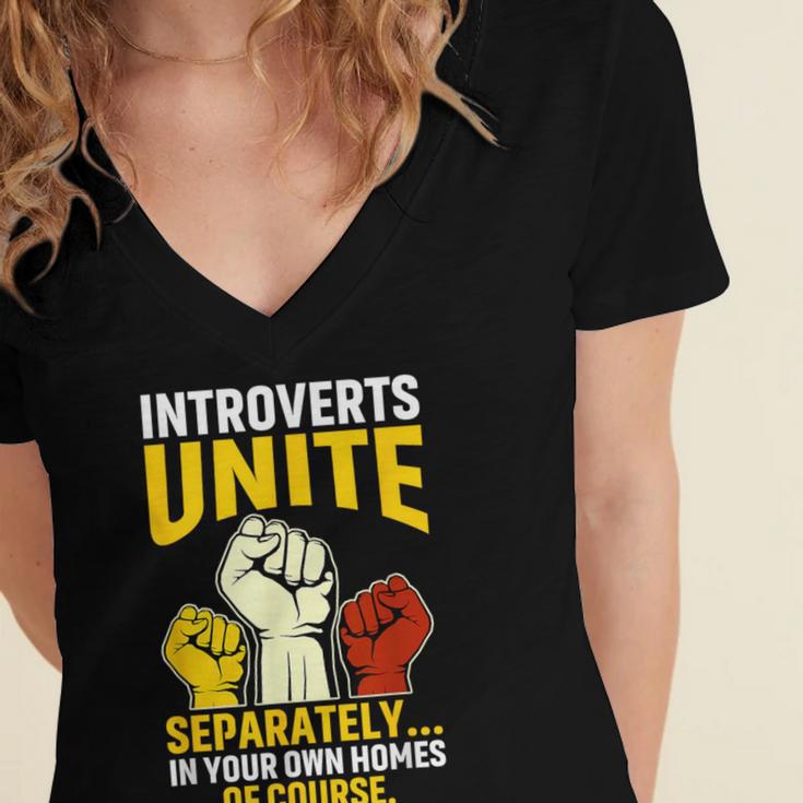 Introverts Unite Introvert Antisocial Anti Social Women's Jersey Short Sleeve Deep V-Neck Tshirt Introverts Unite Introvert Antisocial Anti Social Women's Jersey Short Sleeve Deep V-Neck Tshirt