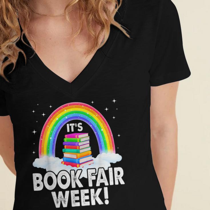 It's Book Fair Week Librarian Library Literacy Reading Women's Jersey Short Sleeve Deep V-Neck Tshirt It's Book Fair Week Librarian Library Literacy Reading Women's Jersey Short Sleeve Deep V-Neck Tshirt