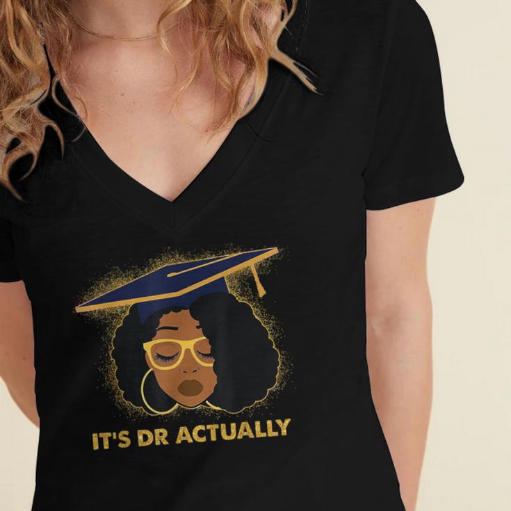Its Doctor Actually Graduation Healthcare Afro Women Women's Jersey Short Sleeve Deep V-Neck Tshirt