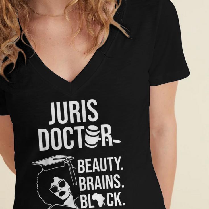 Juris Doctor Of Jurisprudence Law School Graduation Women's Jersey Short Sleeve Deep V-Neck Tshirt