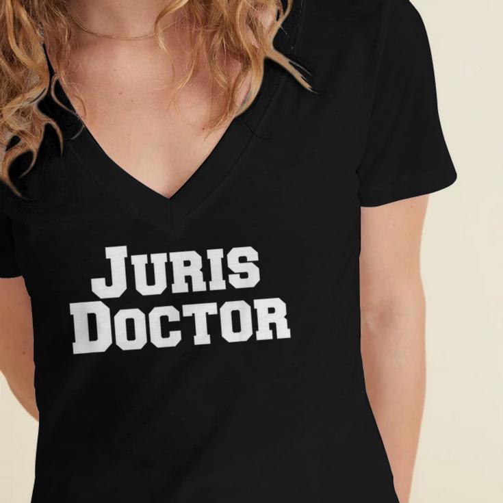 Juris Doctor Shirt -Juris Doctor Law School Graduation Shirt Women's Jersey Short Sleeve Deep V-Neck Tshirt