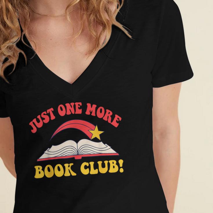 Just One More Book Club Bookish Hippie Women's Jersey Short Sleeve Deep V-Neck Tshirt