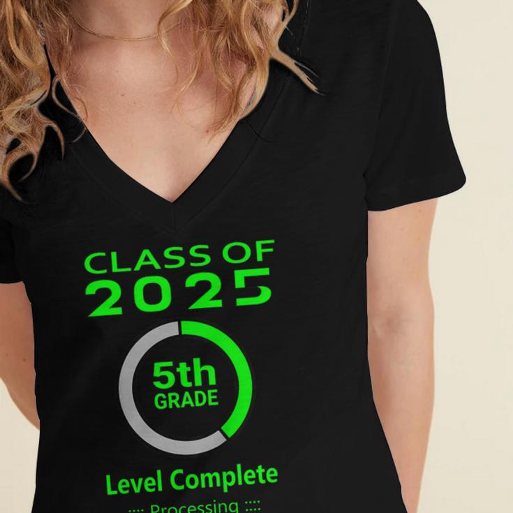 Kids Kids 5th Grade Graduation Video Game Women's Jersey Short Sleeve Deep V-Neck Tshirt