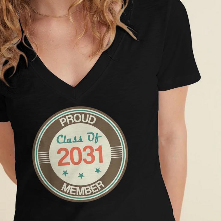 Kids Class Of 2031 Shirt Back To School Future Graduation Women's Jersey Short Sleeve Deep V-Neck Tshirt