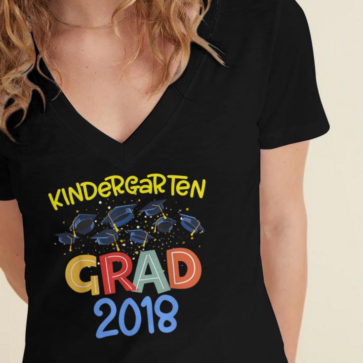 Kids Kindergarten Graduation Graduate Shirt Women's Jersey Short Sleeve Deep V-Neck Tshirt