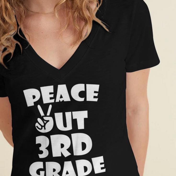 Kids Kids Peace Out 3Rd Grade For Graduation Women's Jersey Short Sleeve Deep V-Neck Tshirt