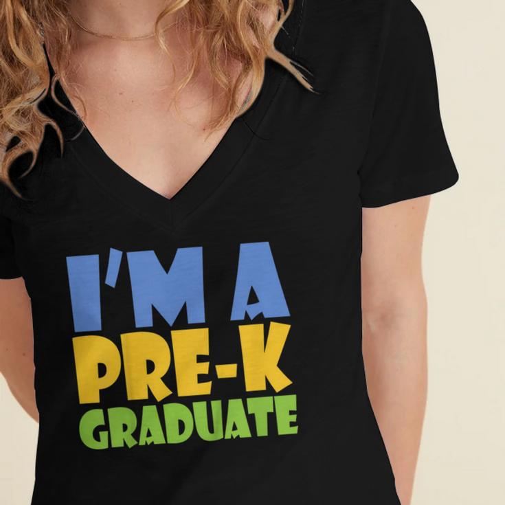 Kids Pre-K Graduate Shirt For Graduation 2018 Women's Jersey Short Sleeve Deep V-Neck Tshirt