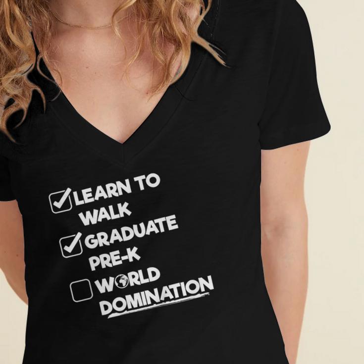 Kids Pre-K Graduation Idea For Boys & Girls Women's Jersey Short Sleeve Deep V-Neck Tshirt