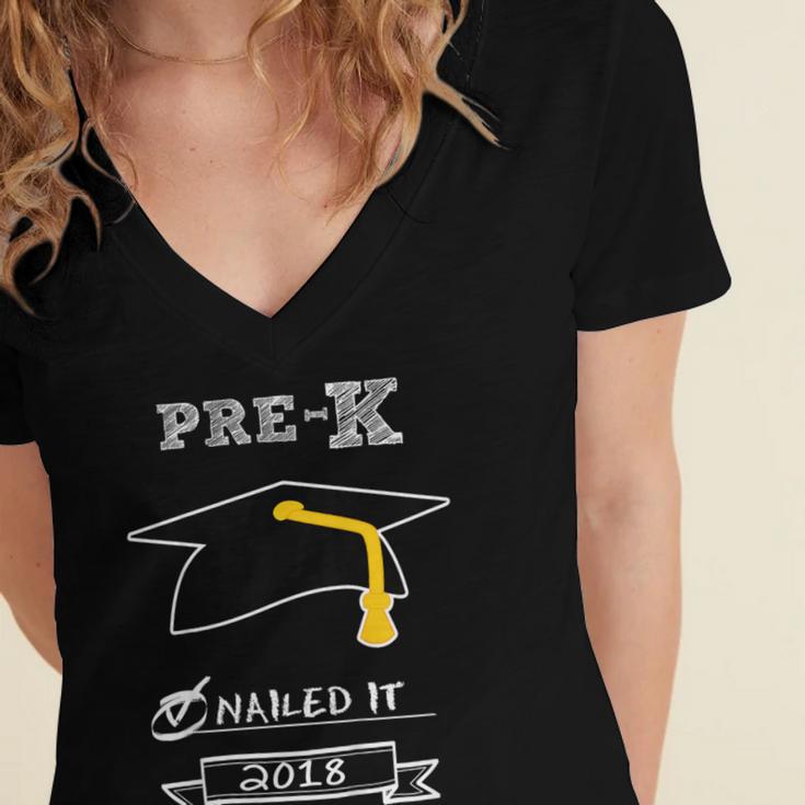 Kids Pre-K School Graduation Nailed It 2018 TShirt Boy Girl Women's Jersey Short Sleeve Deep V-Neck Tshirt