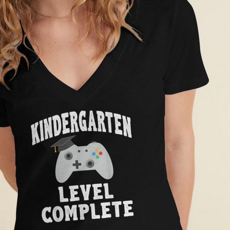 Kindergarten Gamer Graduate Graduation Women's Jersey Short Sleeve Deep V-Neck Tshirt