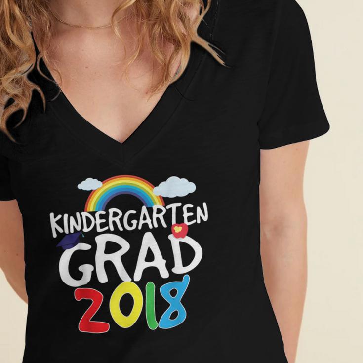 Kindergarten Graduation 2018 Last Day Of School Women's Jersey Short Sleeve Deep V-Neck Tshirt