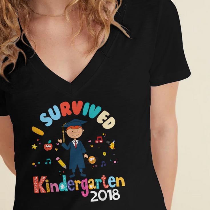 Kindergarten Graduation 2018Shirt Graduate Women's Jersey Short Sleeve Deep V-Neck Tshirt