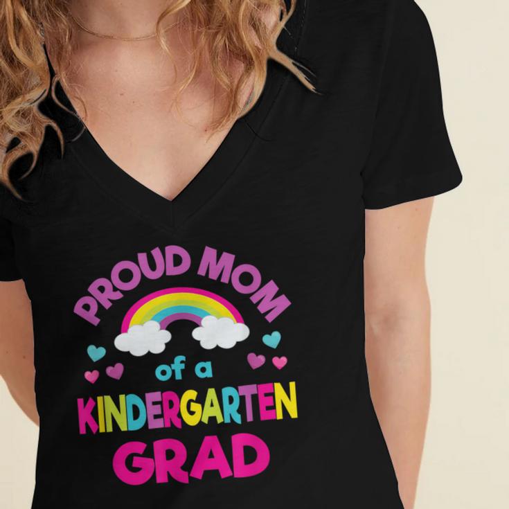 Kindergarten Graduation Shirt Mom For Girl Graduate Tee Women's Jersey Short Sleeve Deep V-Neck Tshirt