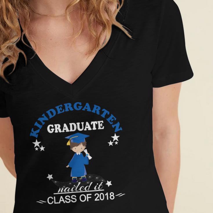 Kindergarten Graduation Shirts 2018-Nailed It Tee Women's Jersey Short Sleeve Deep V-Neck Tshirt