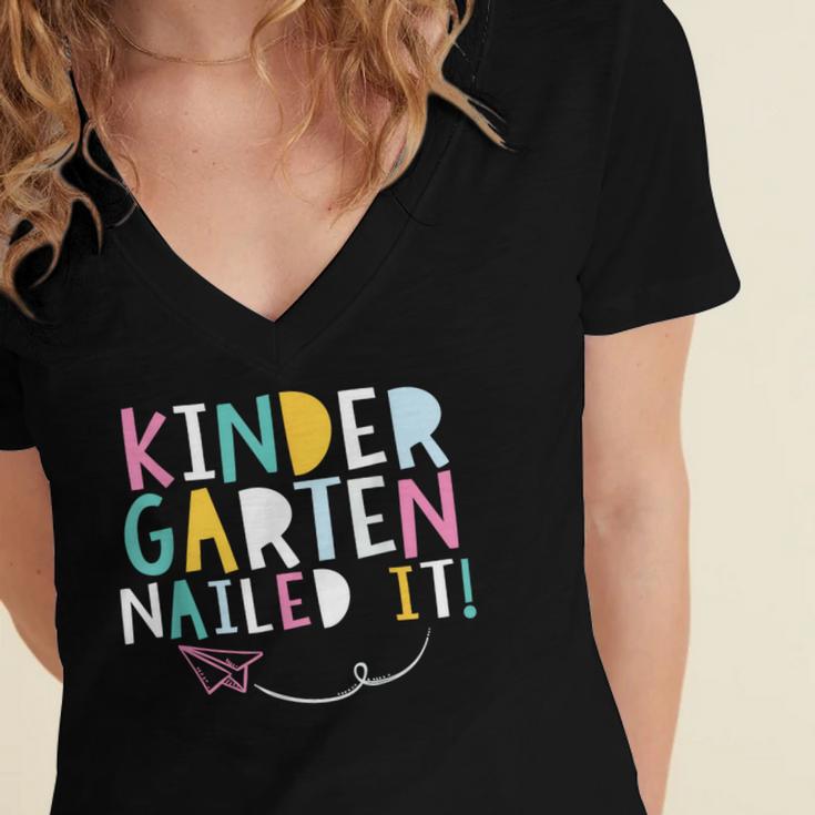 KINDERGARTEN Graduation TShirt 2018 Last Day Of School Women's Jersey Short Sleeve Deep V-Neck Tshirt