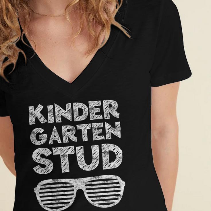 Kindergarten Stud Shirt Girl Boy Back To School Graduation Women's Jersey Short Sleeve Deep V-Neck Tshirt