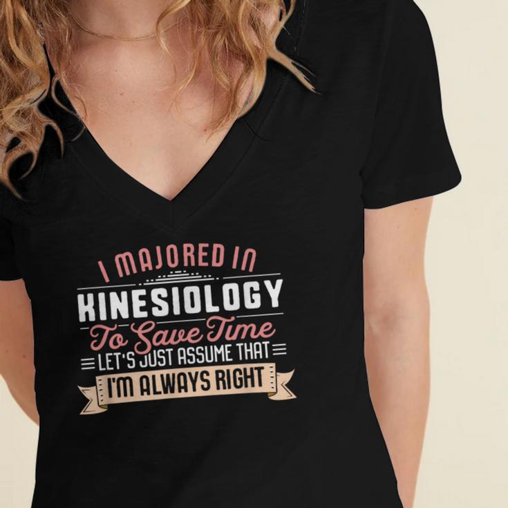 Kinesiology Major Student Shirt Graduation Women's Jersey Short Sleeve Deep V-Neck Tshirt